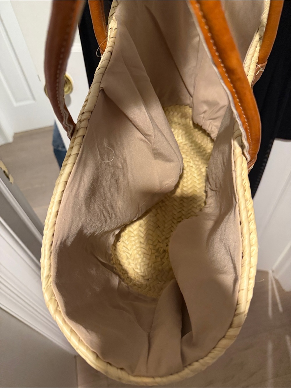 Silver Sequined French Market Basket Tote - Picture 4 of 8